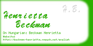 henrietta beckman business card